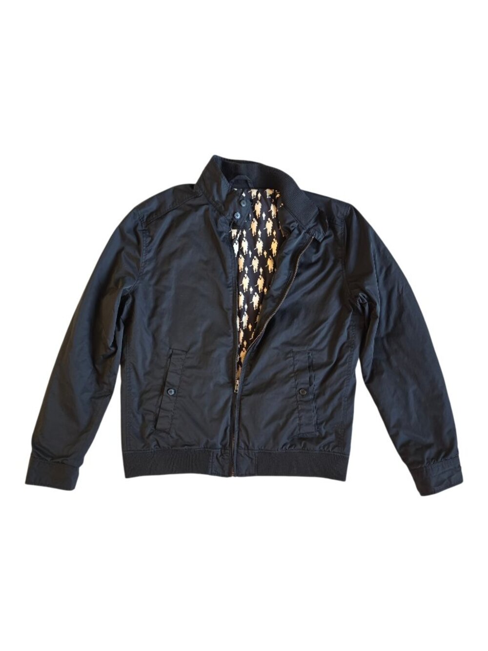 Johan by J.Lindeberg Men's Black Harrington Bomber Jacket L / XL Graphic Lining